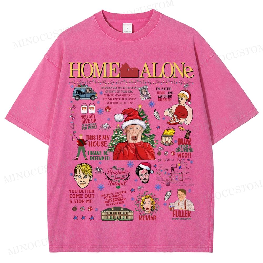 Home Alone Family Comedy Retro Collage Graphic Washed T-Shirt