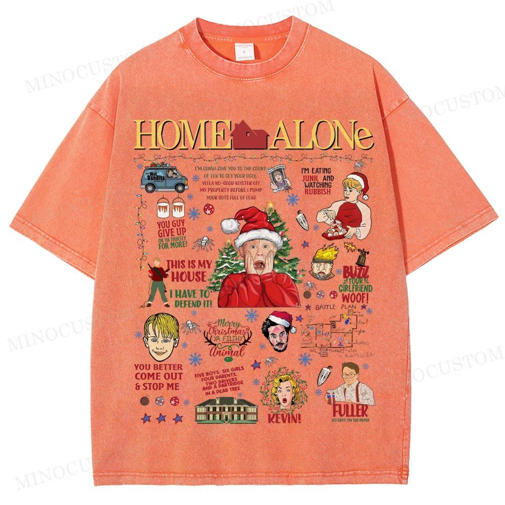 Home Alone Family Comedy Retro Collage Graphic Washed T-Shirt