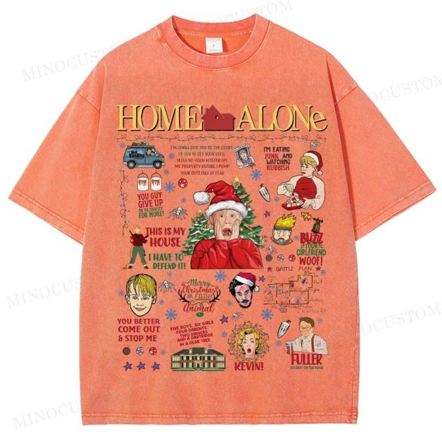 Home Alone Family Comedy Retro Collage Graphic Washed T-Shirt