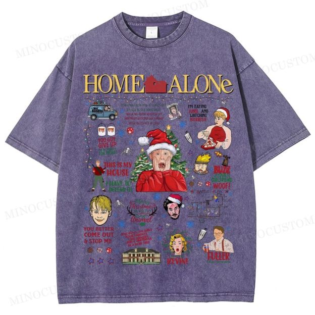Home Alone Family Comedy Retro Collage Graphic Washed T-Shirt