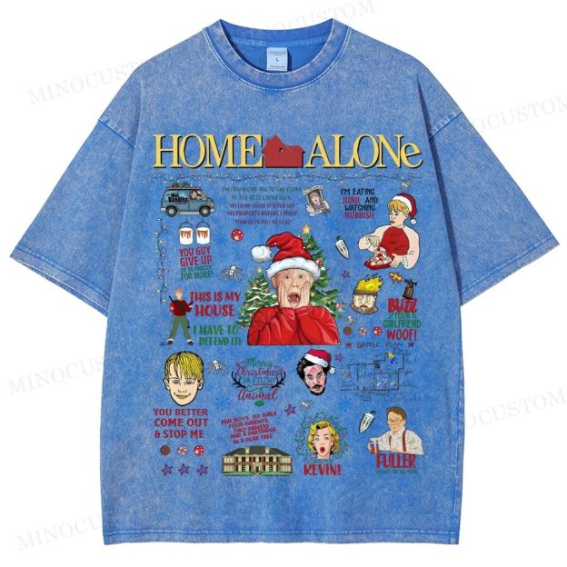 Home Alone Family Comedy Retro Collage Graphic Washed T-Shirt