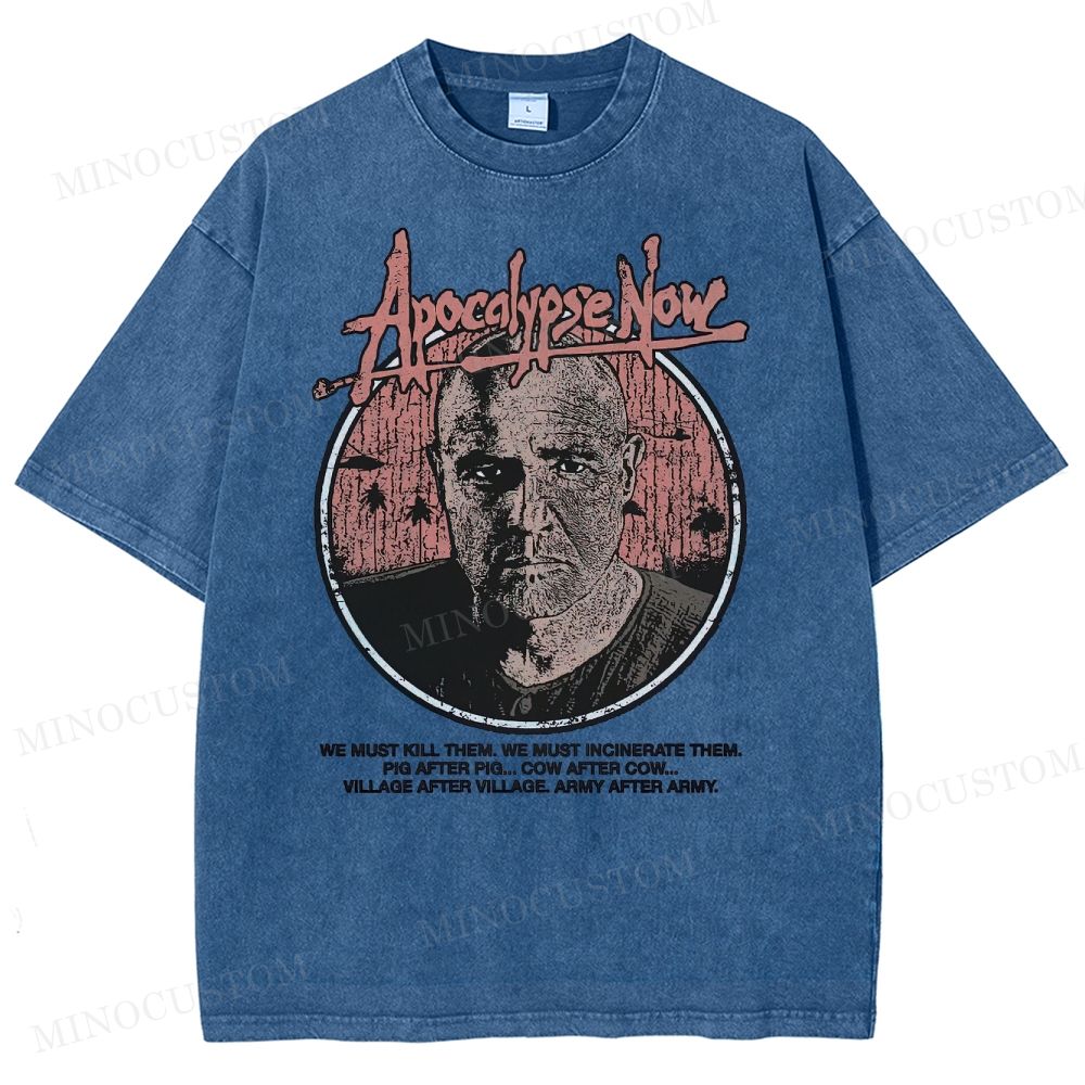 Apocalypse Now War Drama Retro Quote & Portrait Graphic Washed T-Shirt