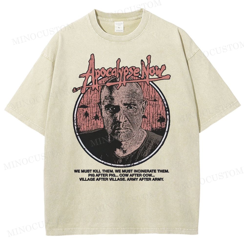 Apocalypse Now War Drama Retro Quote & Portrait Graphic Washed T-Shirt