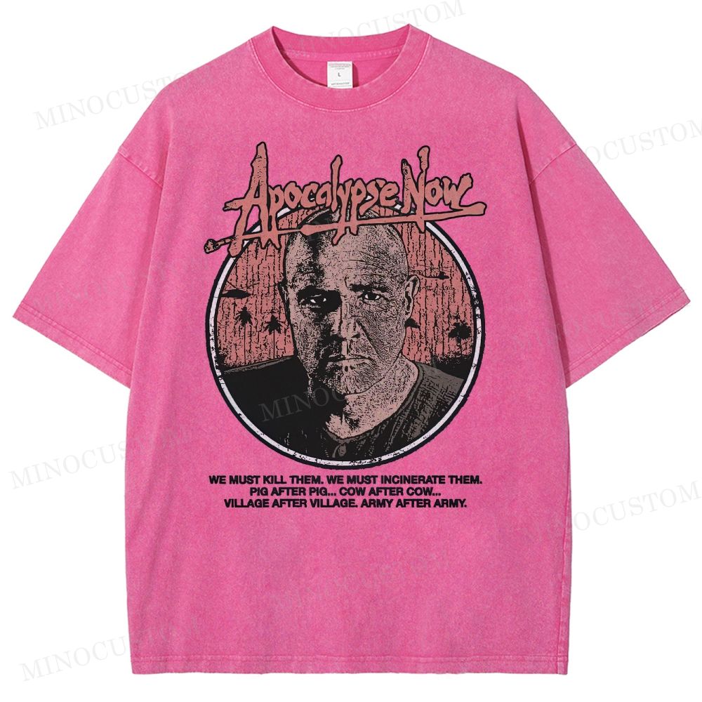 Apocalypse Now War Drama Retro Quote & Portrait Graphic Washed T-Shirt