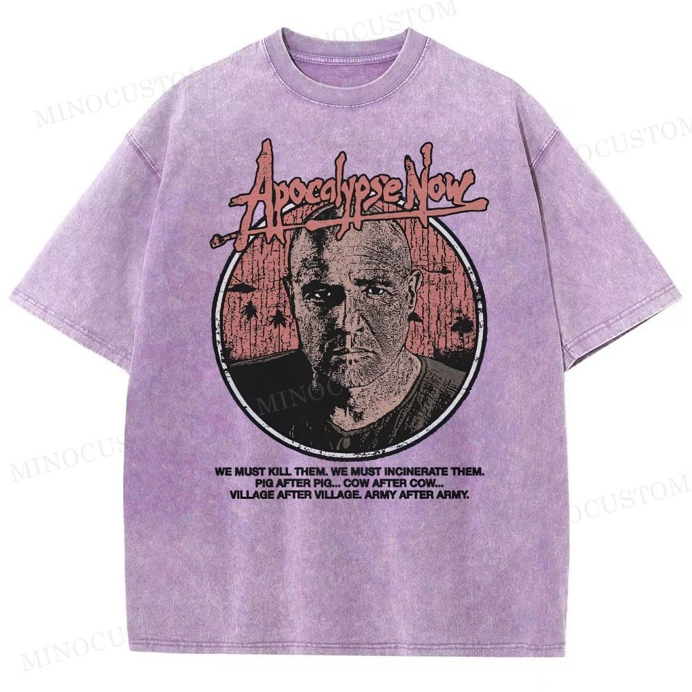 Apocalypse Now War Drama Retro Quote & Portrait Graphic Washed T-Shirt