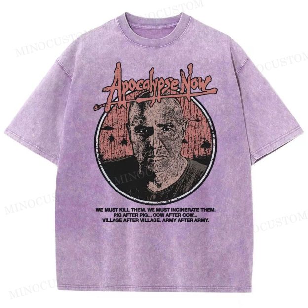 Apocalypse Now War Drama Retro Quote & Portrait Graphic Washed T-Shirt