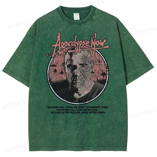 Apocalypse Now War Drama Retro Quote & Portrait Graphic Washed T-Shirt