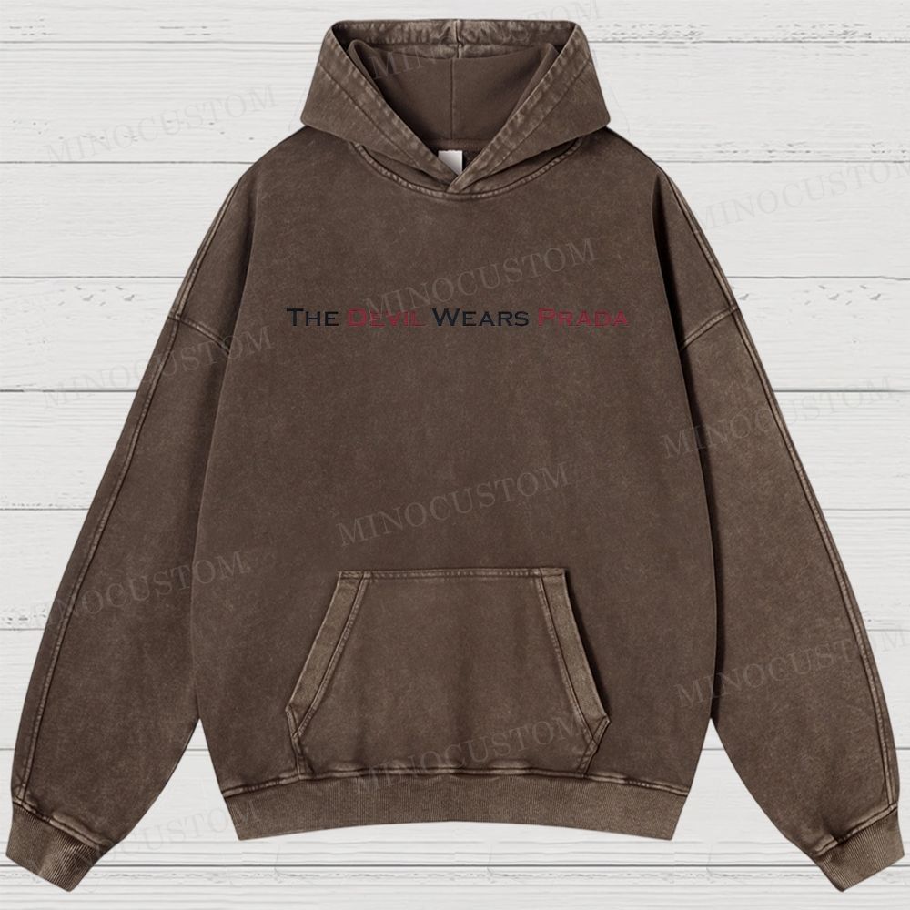 The Devil Wears Prada Fashion Comedy Retro Scene Graphic Washed Hoodies