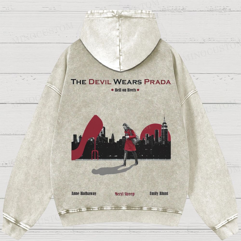 The Devil Wears Prada Fashion Comedy Retro Scene Graphic Washed Hoodies