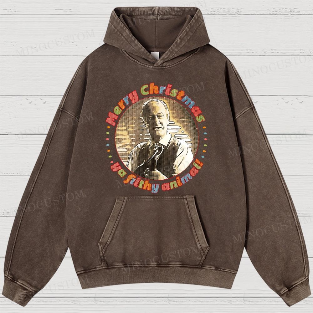 Home Alone Family Comedy Retro Quote & Portrait Graphic Washed Hoodies