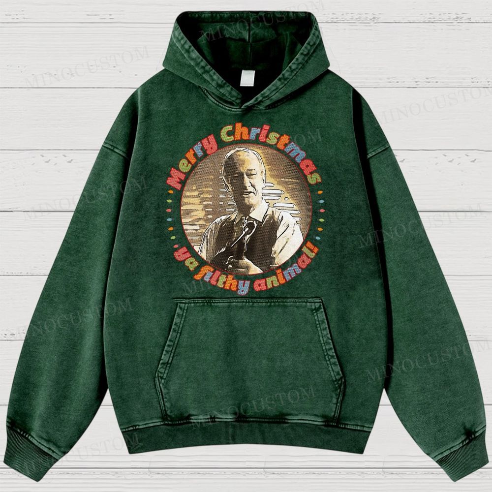 Home Alone Family Comedy Retro Quote & Portrait Graphic Washed Hoodies