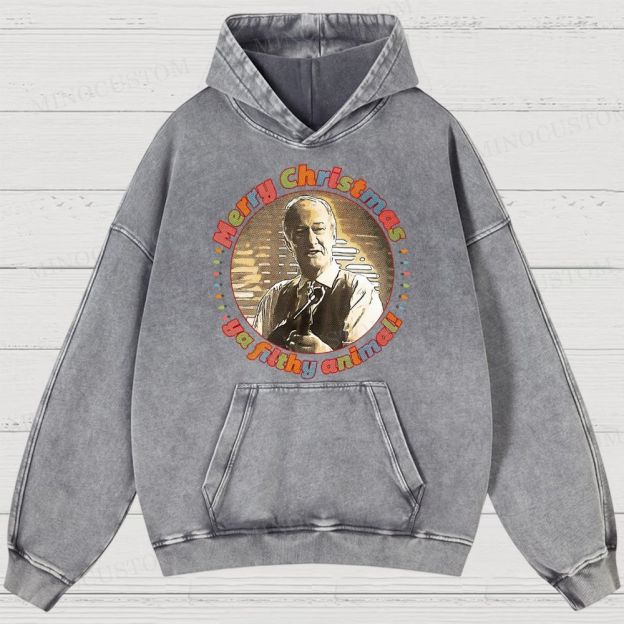 Home Alone Family Comedy Retro Quote & Portrait Graphic Washed Hoodies