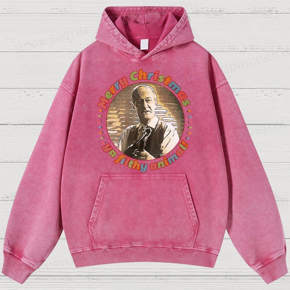 Home Alone Family Comedy Retro Quote & Portrait Graphic Washed Hoodies