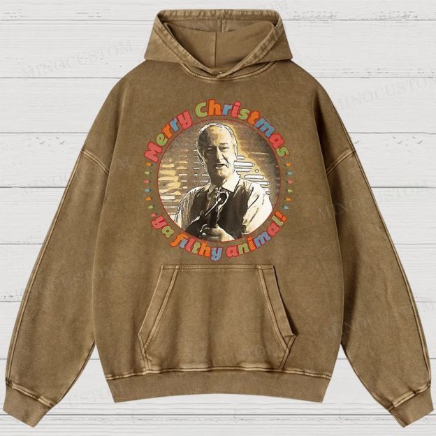 Home Alone Family Comedy Retro Quote & Portrait Graphic Washed Hoodies