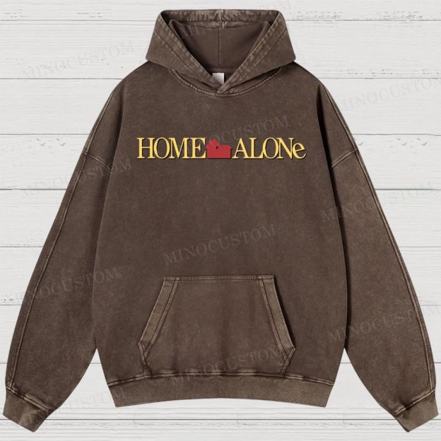Home Alone Family Comedy Retro Collage Graphic Washed Hoodies