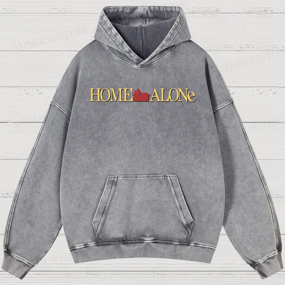 Home Alone Family Comedy Retro Collage Graphic Washed Hoodies