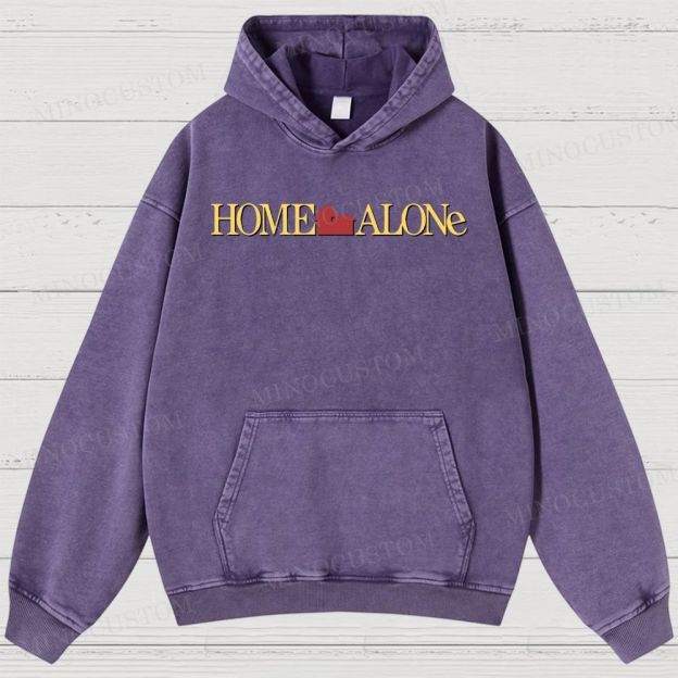 Home Alone Family Comedy Retro Collage Graphic Washed Hoodies