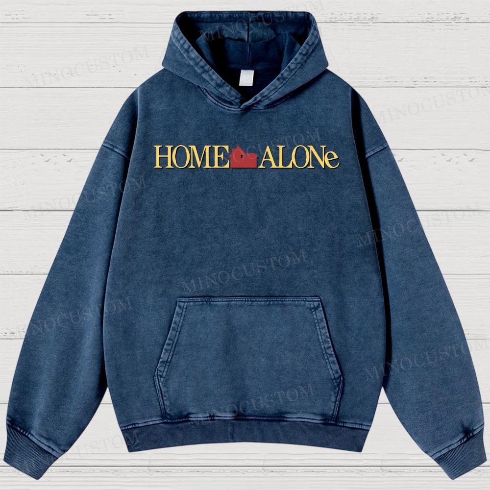 Home Alone Family Comedy Retro Collage Graphic Washed Hoodies