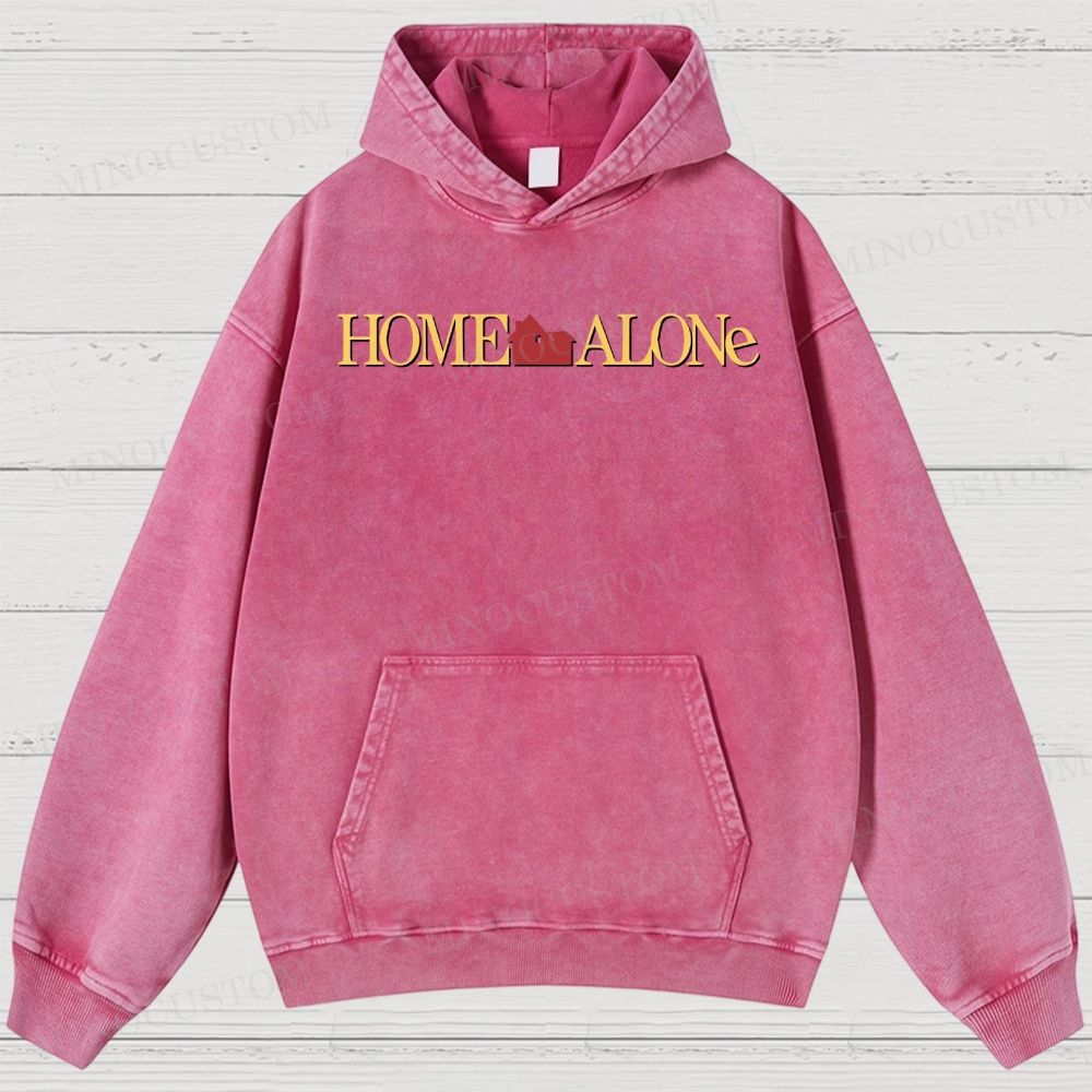 Home Alone Family Comedy Retro Collage Graphic Washed Hoodies