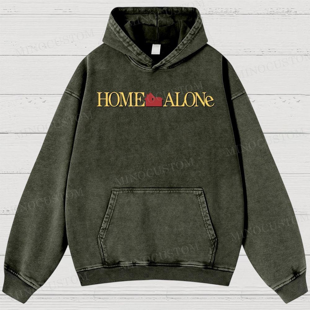 Home Alone Family Comedy Retro Collage Graphic Washed Hoodies