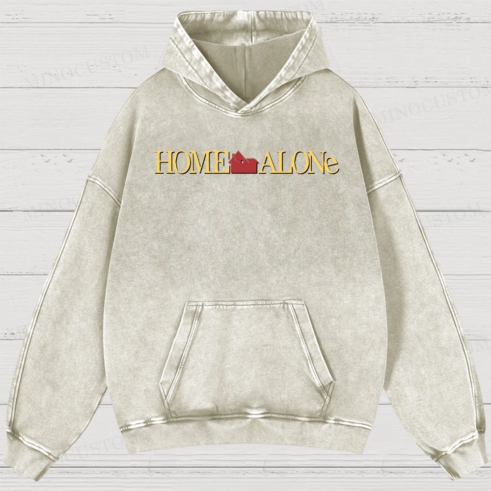 Home Alone Family Comedy Retro Collage Graphic Washed Hoodies