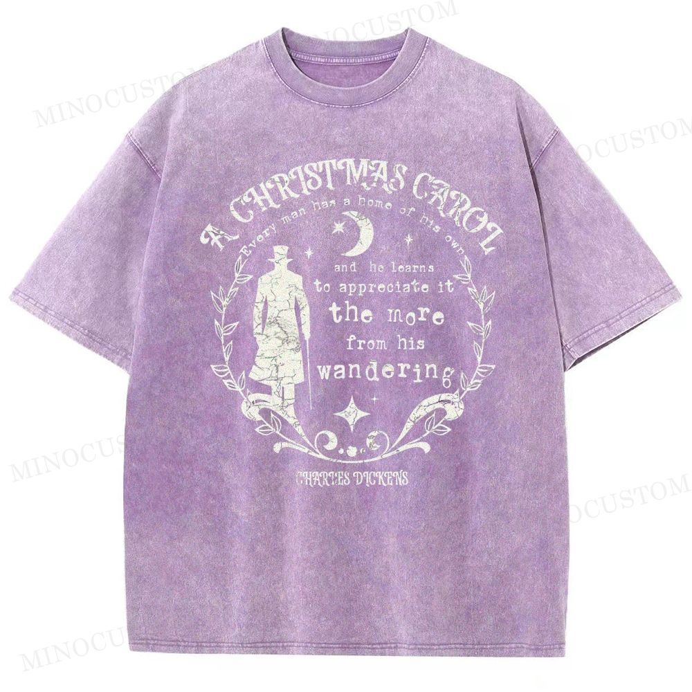 A Christmas Carol Classic Drama Retro Literary Quote Graphic Washed T-Shirt