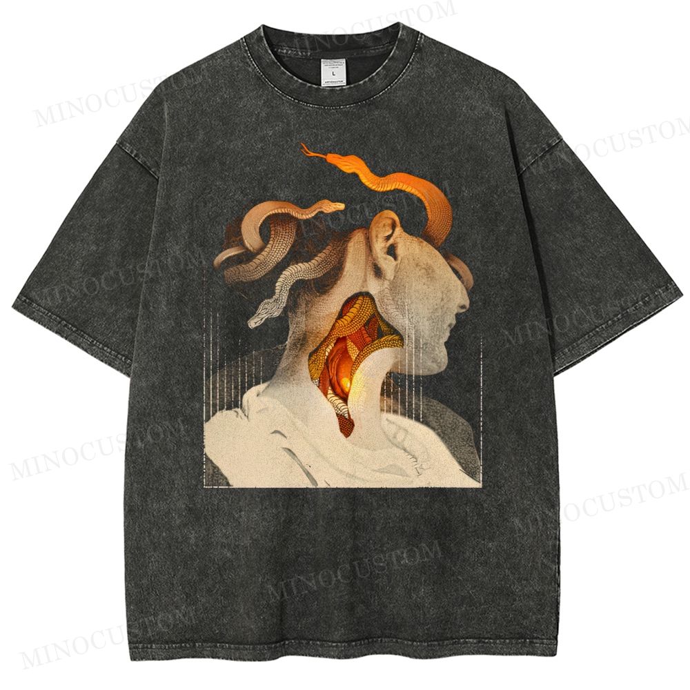 Percy Jackson and the Olympians Medusa Mythology Graphic Washed T-Shirt