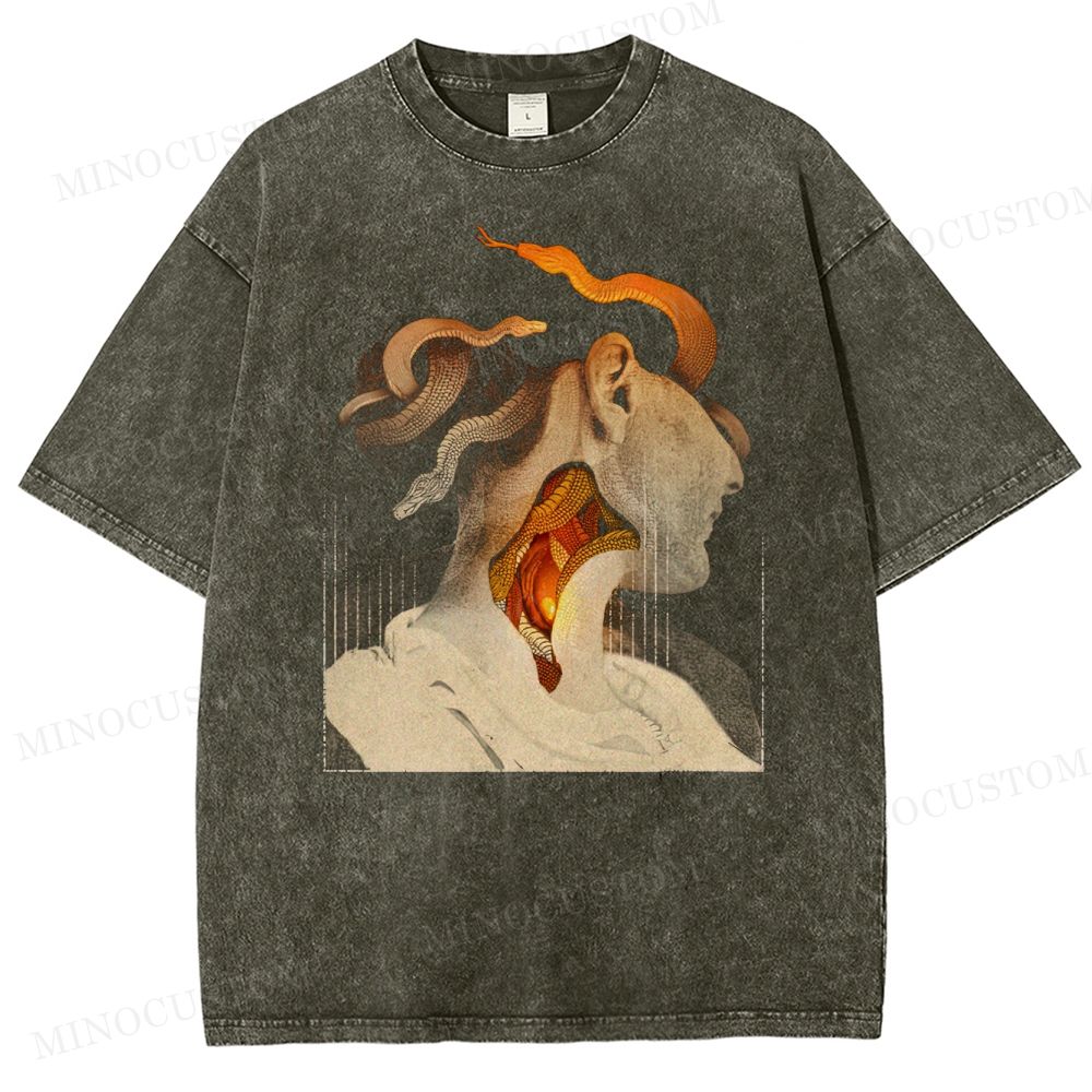 Percy Jackson and the Olympians Medusa Mythology Graphic Washed T-Shirt