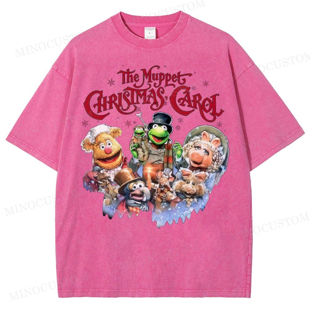 The Muppet Christmas Carol Family Fantasy Retro Muppet Collage Graphic Washed T-Shirt 