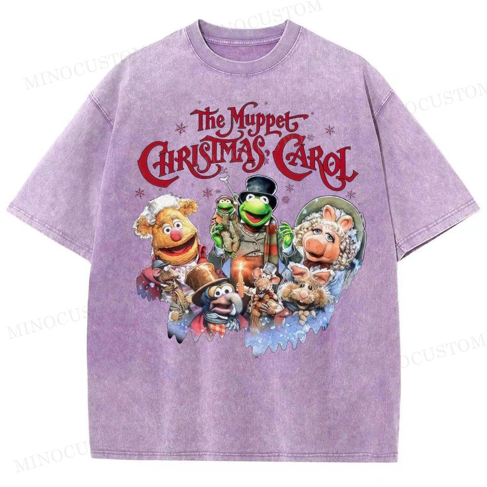 The Muppet Christmas Carol Family Fantasy Retro Muppet Collage Graphic Washed T-Shirt 