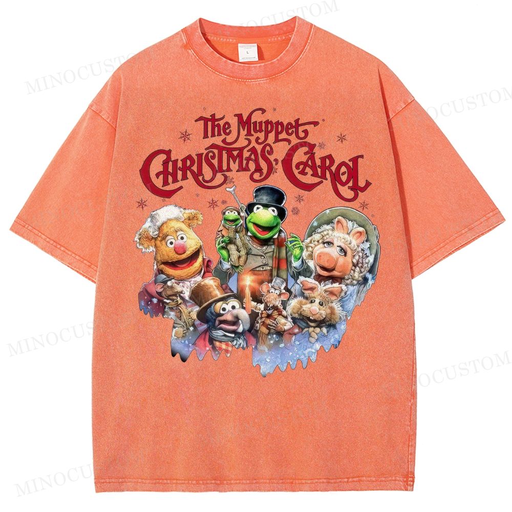 The Muppet Christmas Carol Family Fantasy Retro Muppet Collage Graphic Washed T-Shirt 