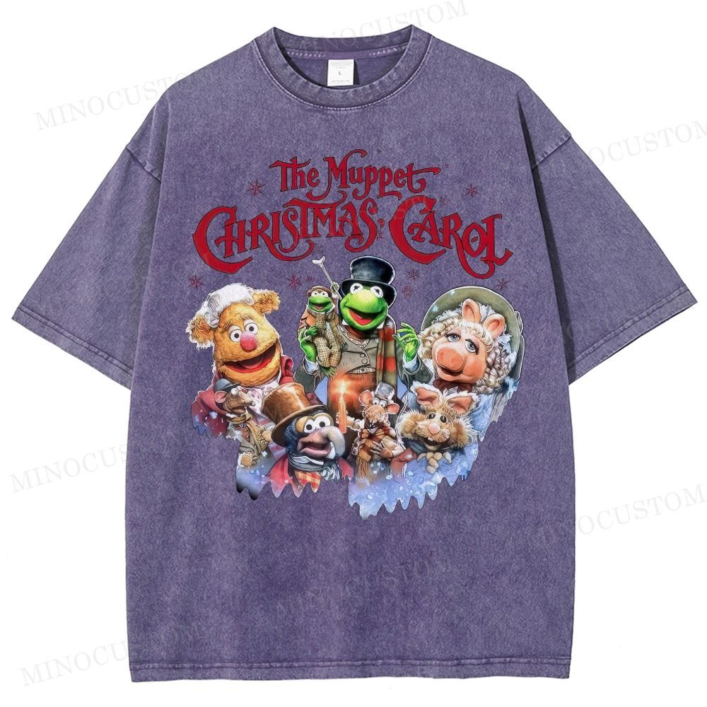 The Muppet Christmas Carol Family Fantasy Retro Muppet Collage Graphic Washed T-Shirt 