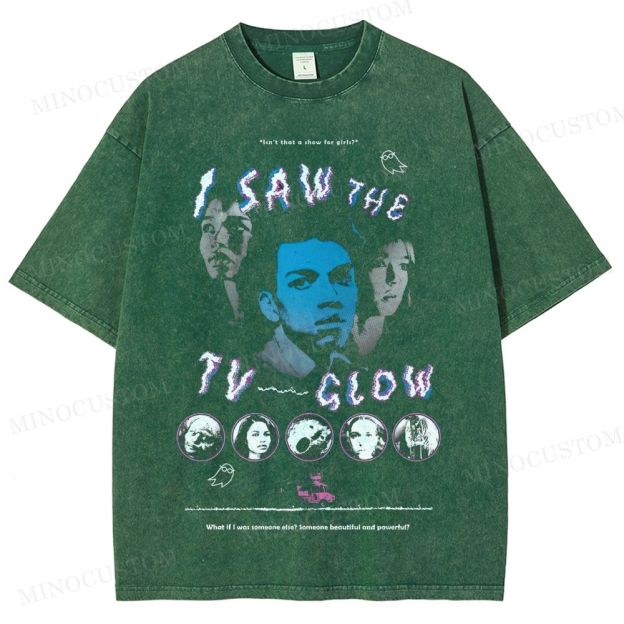 I Saw the TV Glow Psychological Horror Retro Collage Graphic Washed T-Shirt