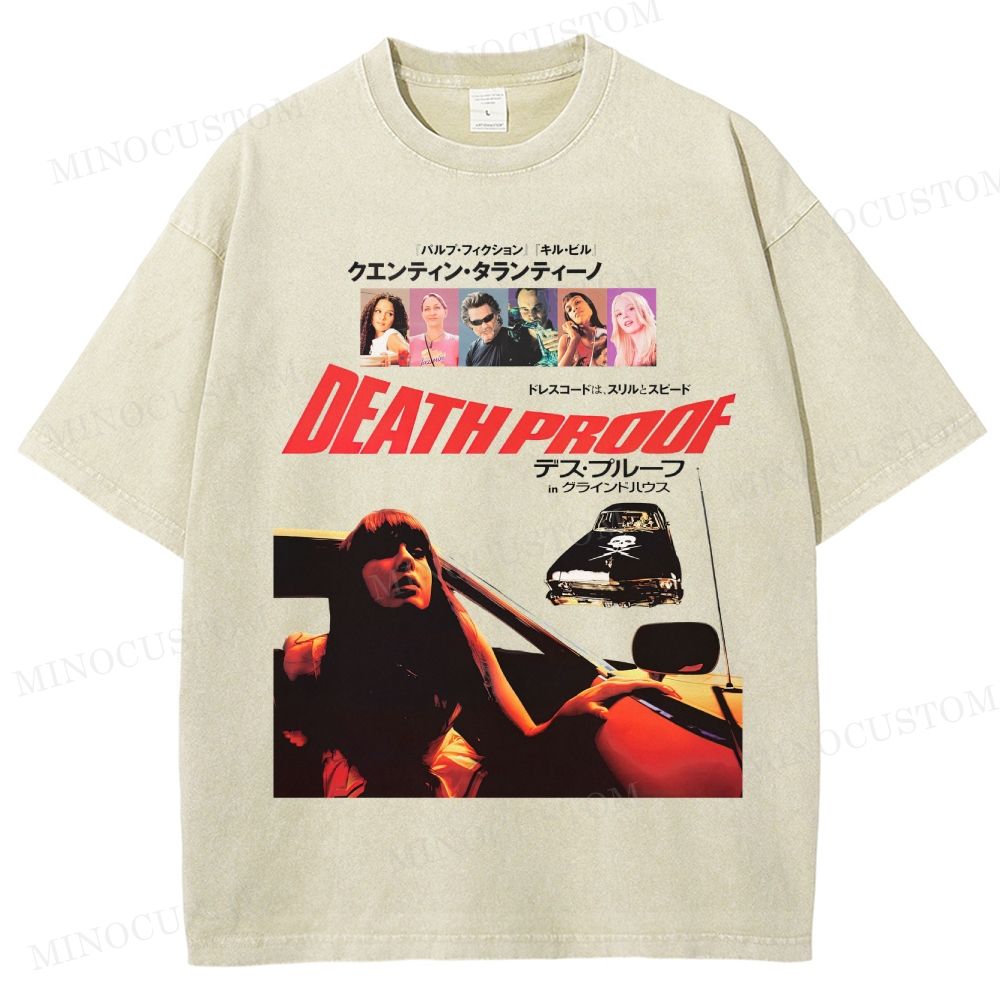 Death Proof Action Thriller Retro Collage Graphic Washed T-Shirt