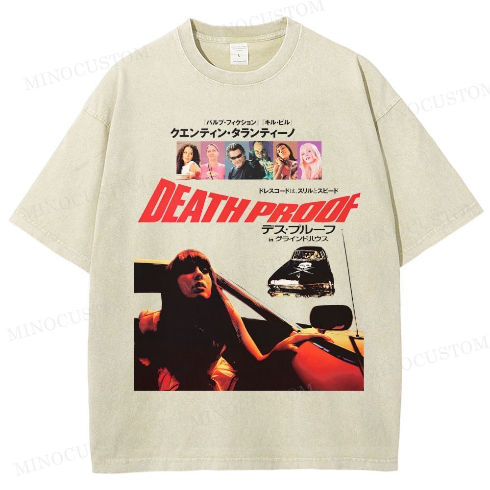 Death Proof Action Thriller Retro Collage Graphic Washed T-Shirt