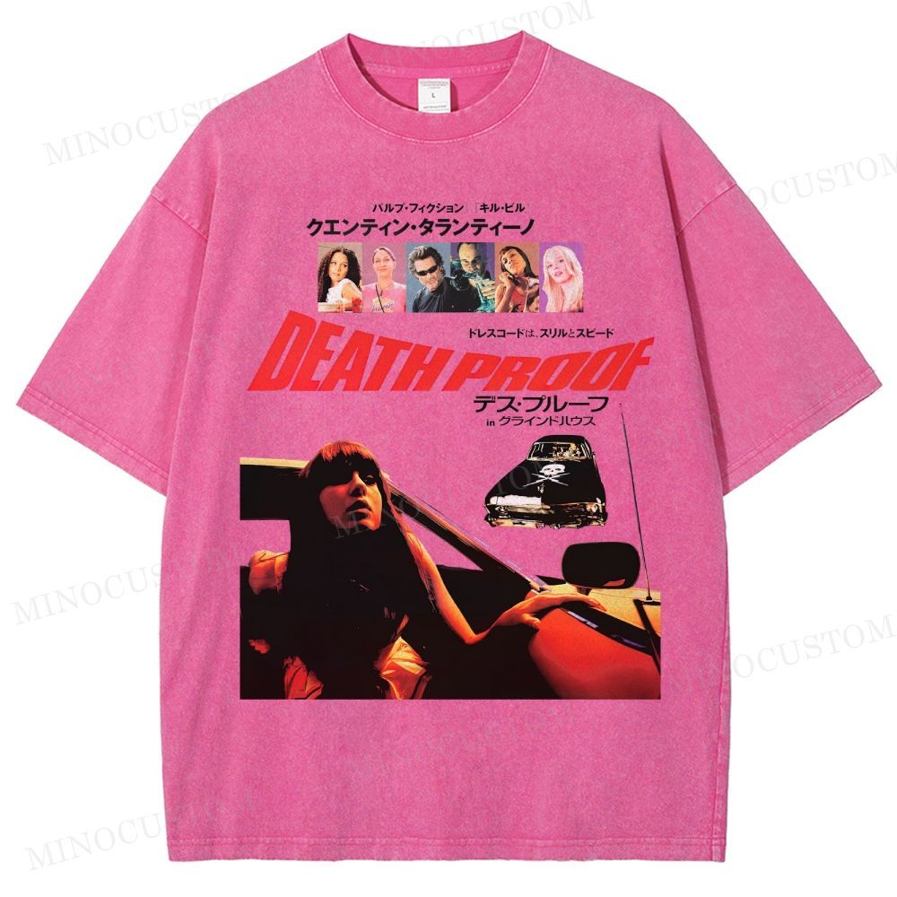 Death Proof Action Thriller Retro Collage Graphic Washed T-Shirt