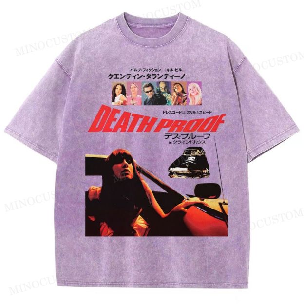 Death Proof Action Thriller Retro Collage Graphic Washed T-Shirt