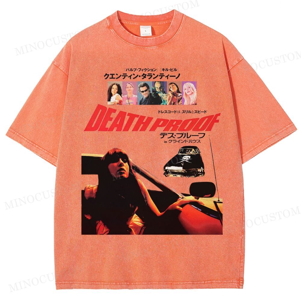Death Proof Action Thriller Retro Collage Graphic Washed T-Shirt