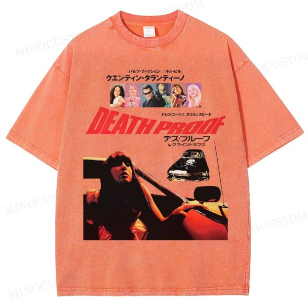 Death Proof Action Thriller Retro Collage Graphic Washed T-Shirt