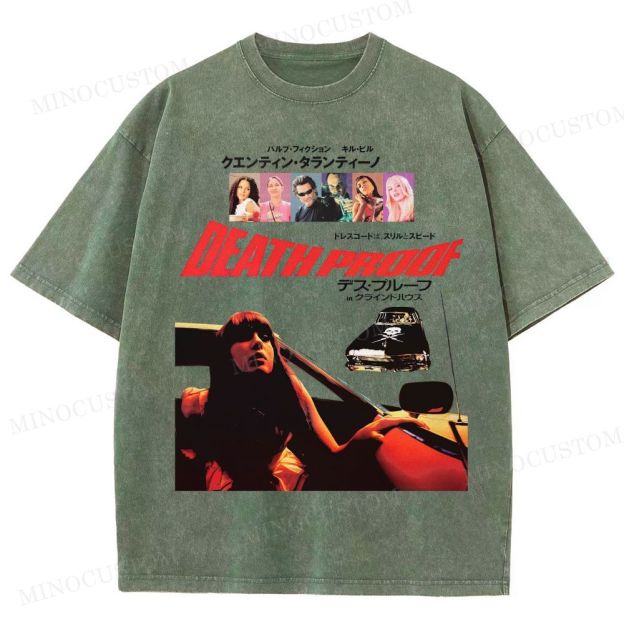 Death Proof Action Thriller Retro Collage Graphic Washed T-Shirt