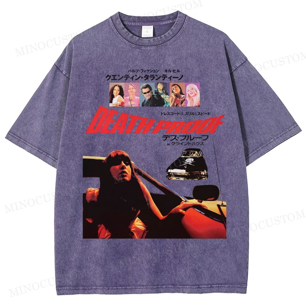 Death Proof Action Thriller Retro Collage Graphic Washed T-Shirt