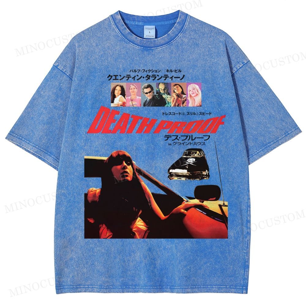 Death Proof Action Thriller Retro Collage Graphic Washed T-Shirt