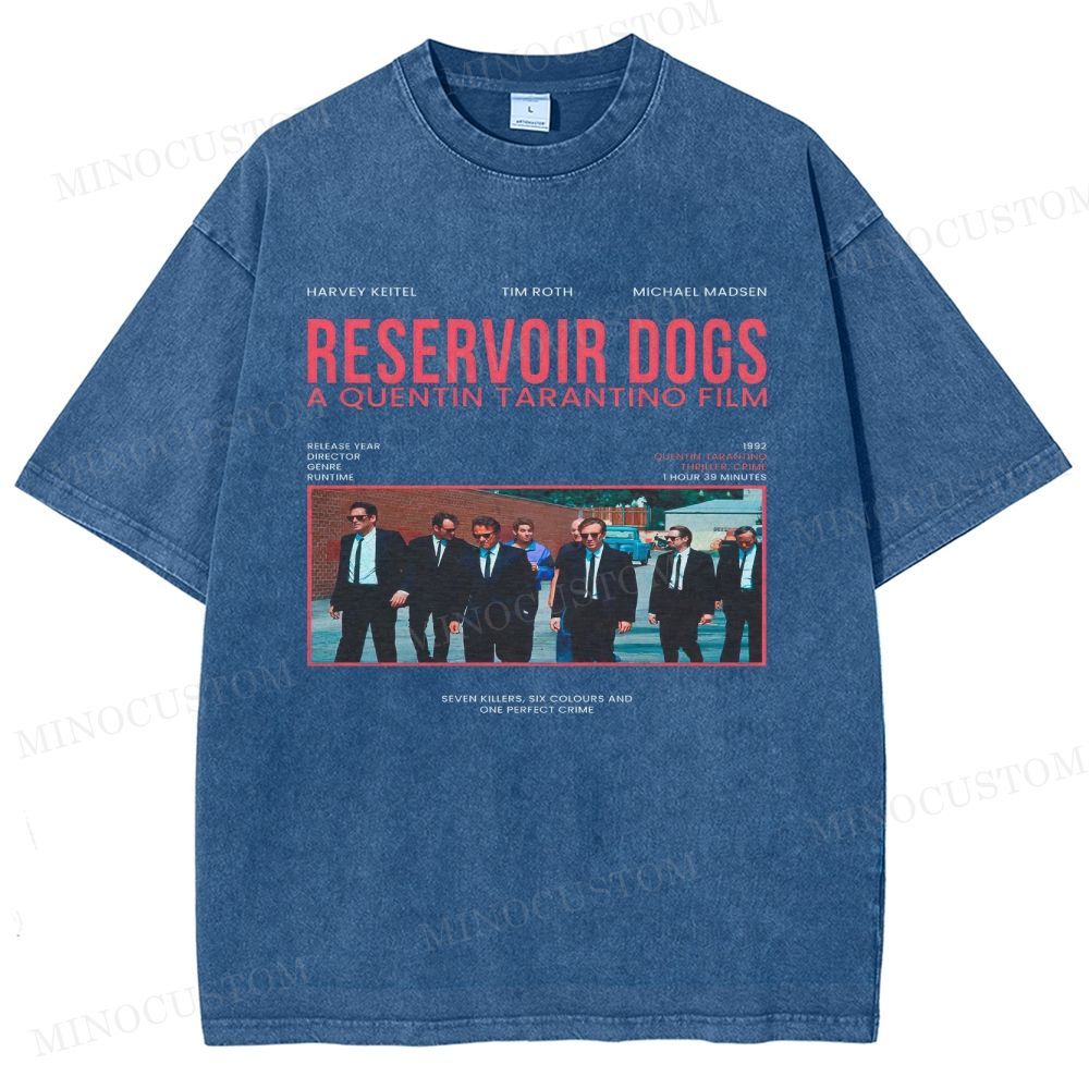 Reservoir Dogs Crime Thriller Retro Collage Graphic Washed T-Shirt