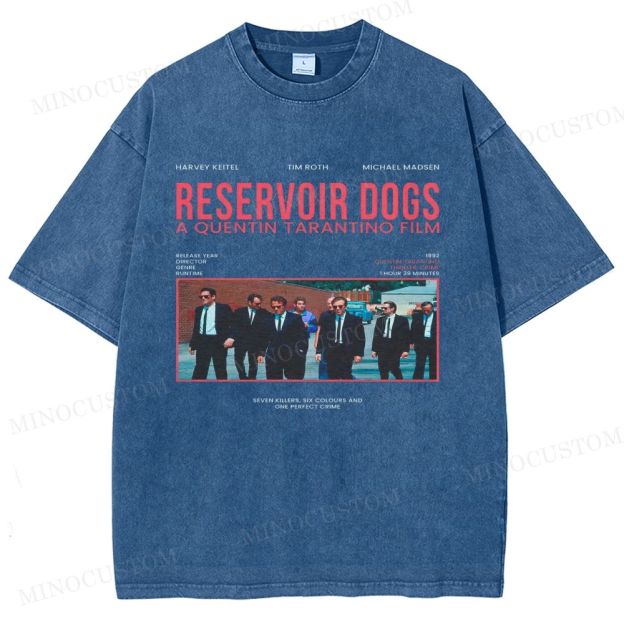 Reservoir Dogs Crime Thriller Retro Collage Graphic Washed T-Shirt