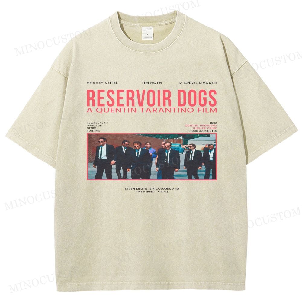 Reservoir Dogs Crime Thriller Retro Collage Graphic Washed T-Shirt