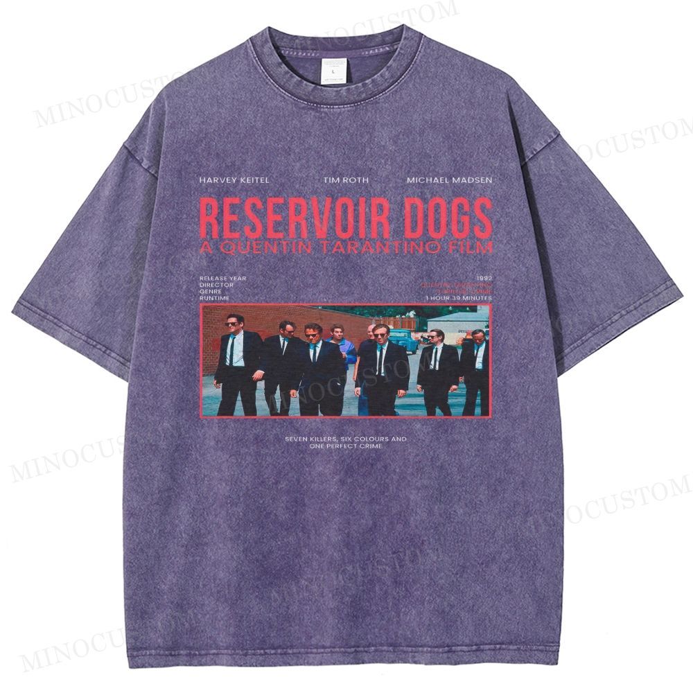 Reservoir Dogs Crime Thriller Retro Collage Graphic Washed T-Shirt