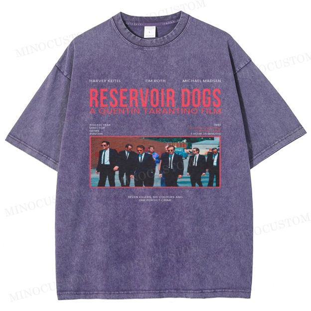 Reservoir Dogs Crime Thriller Retro Collage Graphic Washed T-Shirt