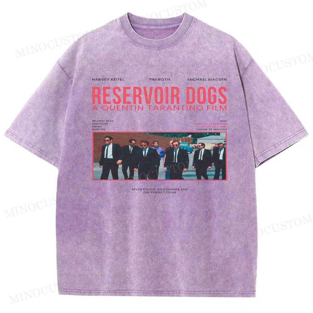 Reservoir Dogs Crime Thriller Retro Collage Graphic Washed T-Shirt