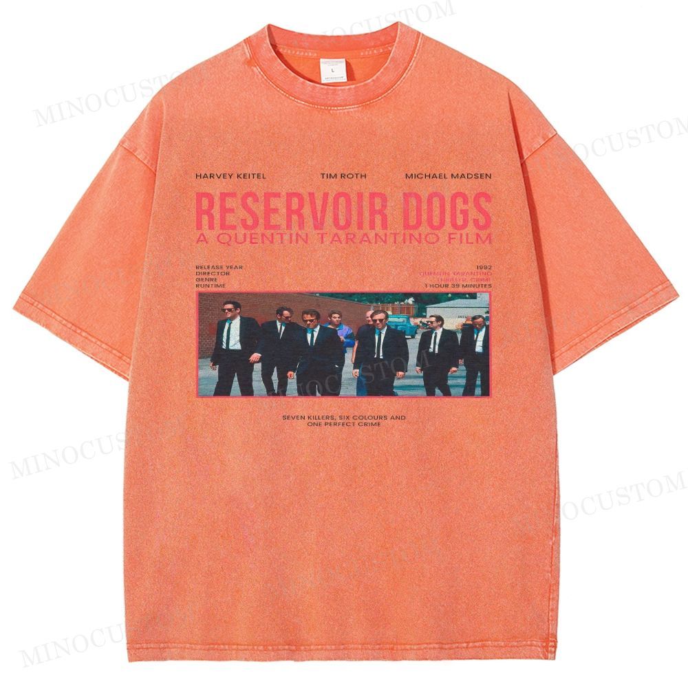 Reservoir Dogs Crime Thriller Retro Collage Graphic Washed T-Shirt