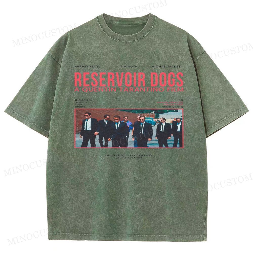 Reservoir Dogs Crime Thriller Retro Collage Graphic Washed T-Shirt